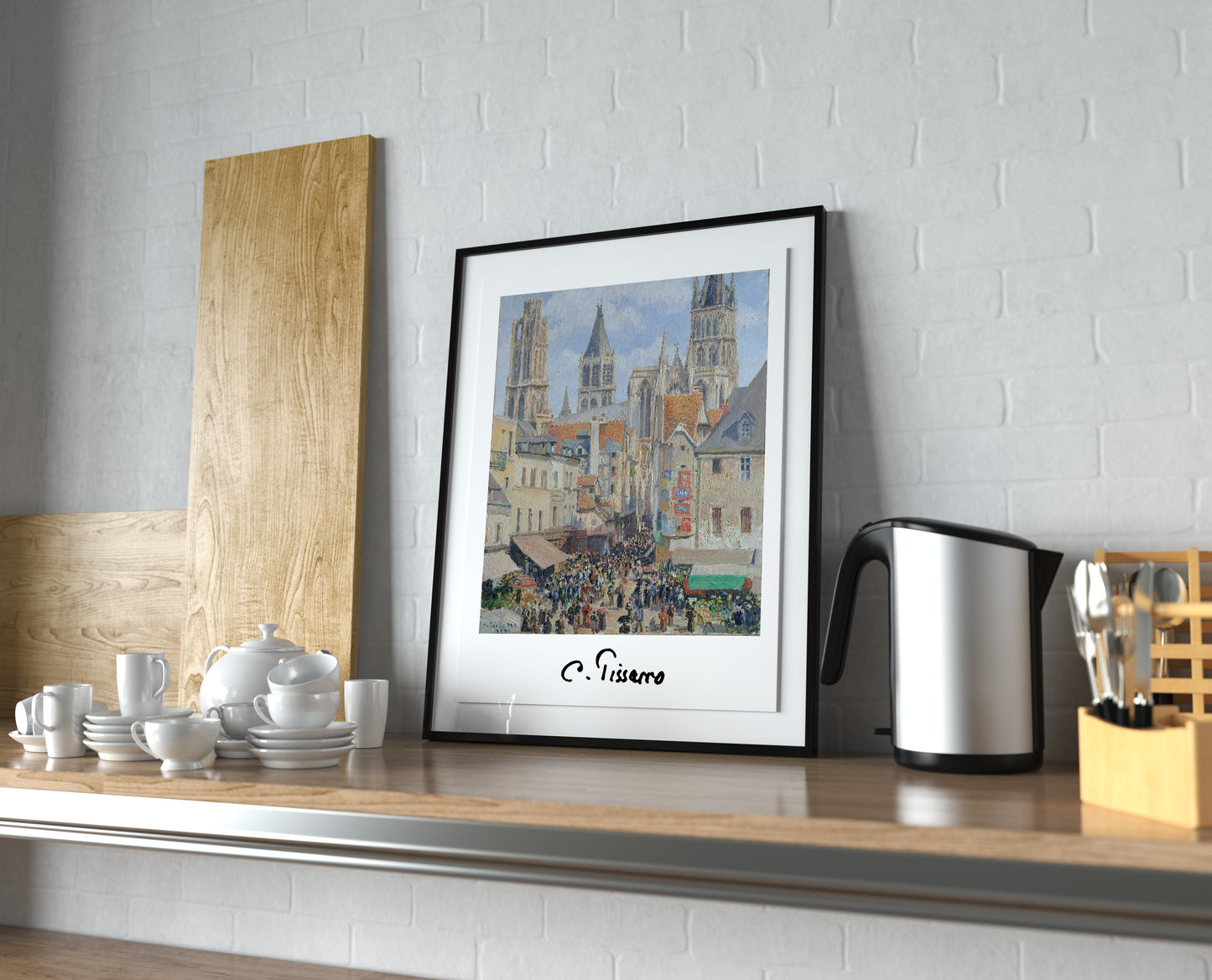 Camille Pissarro Poster, Rue de l'Epicerie, Rouen, Impressionist Wall Art, Classic Masterpiece Reproduction