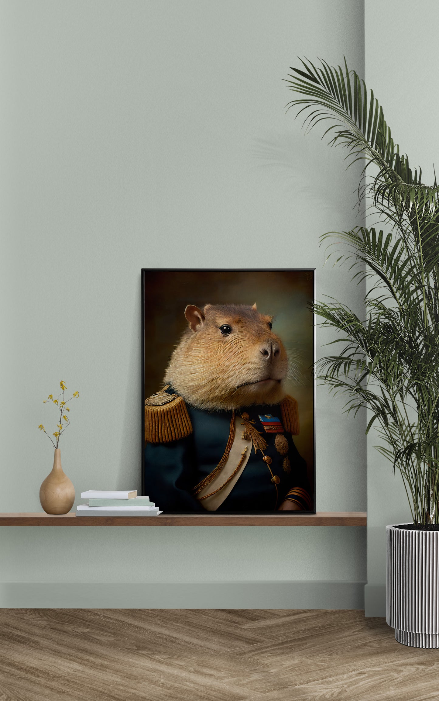 Capybara Poster in Military Uniform | Animal Wall Art | Unique Home Decor | Capybara Wall Decoration