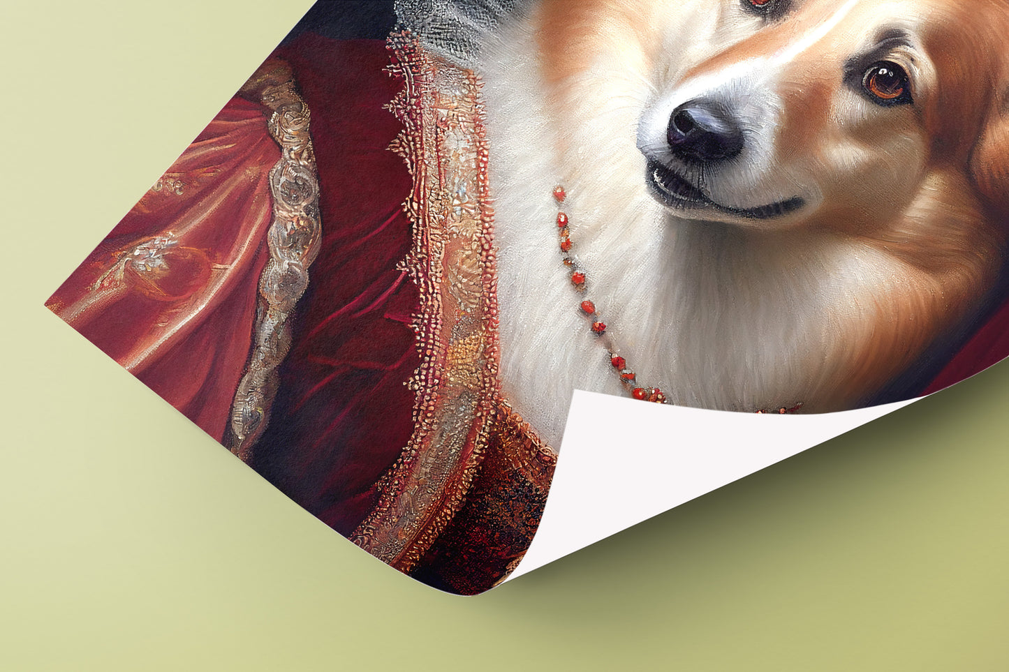 Baroque Style Corgi Portrait Poster | Noble Animal Wall Art Decoration | Dog Wall Poster for Framing
