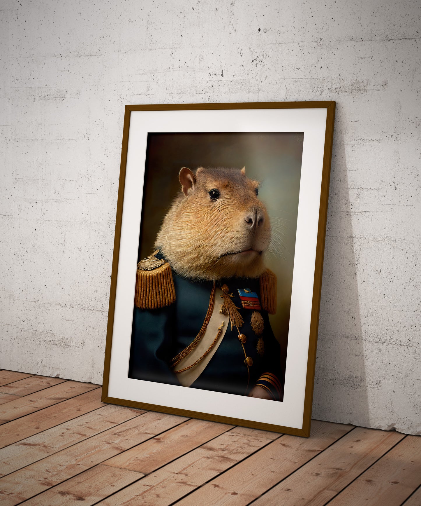 Capybara Poster in Military Uniform | Animal Wall Art | Unique Home Decor | Capybara Wall Decoration