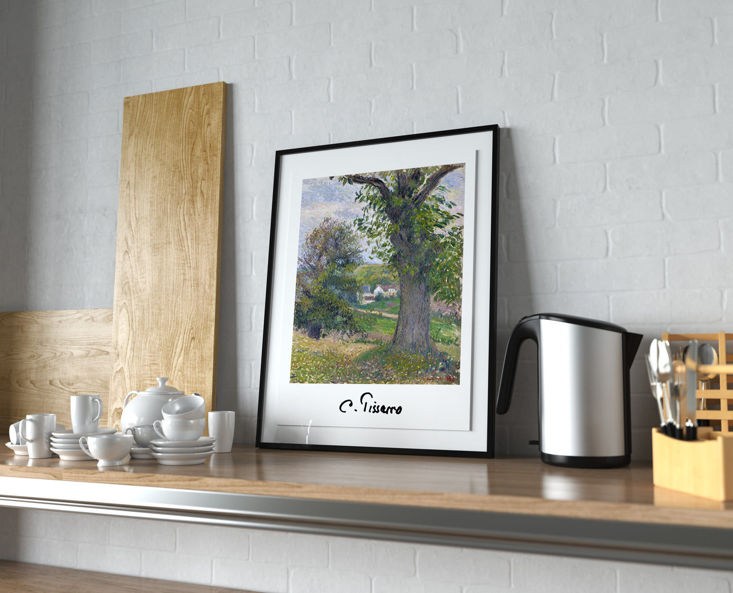 Affiche de Camille Pissarro : Marronniers à Osny, Poster Impressionnisme, Décoration Murale Reproduction
