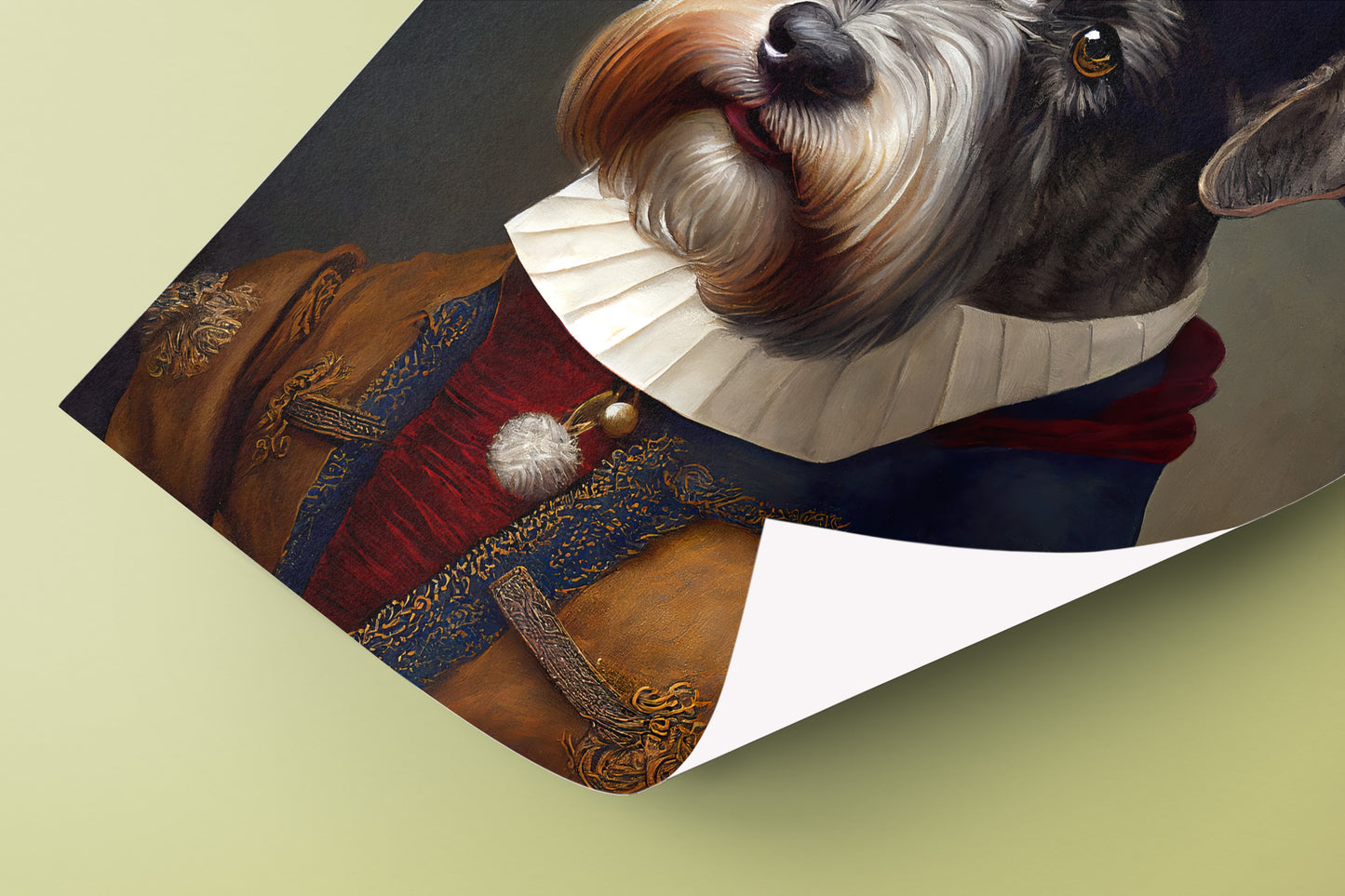 Baroque Noble Schnauzer Poster - Animal Wall Art Decoration - Dog Wall Poster for Home Decor