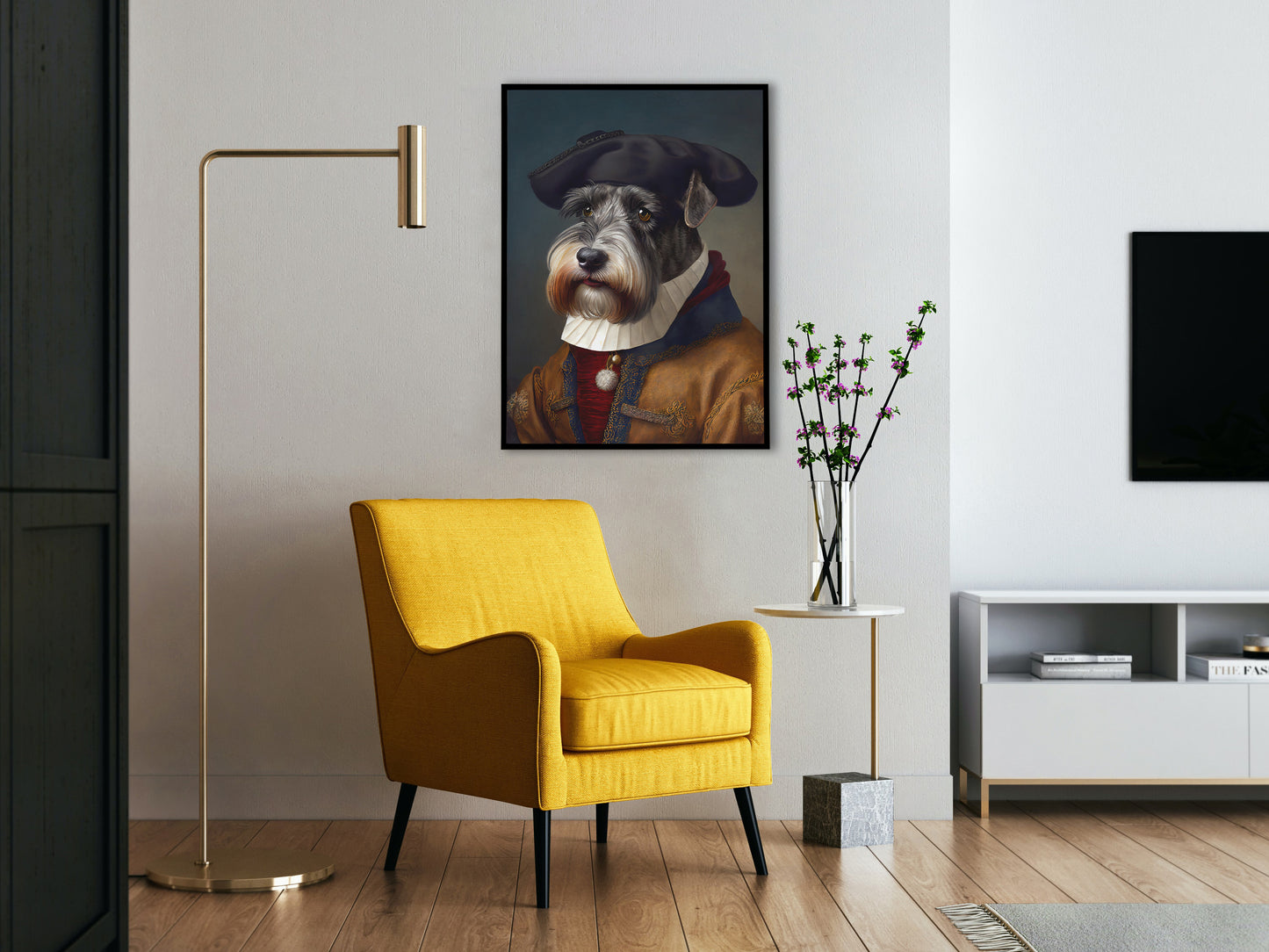 Baroque Noble Schnauzer Poster - Animal Wall Art Decoration - Dog Wall Poster for Home Decor