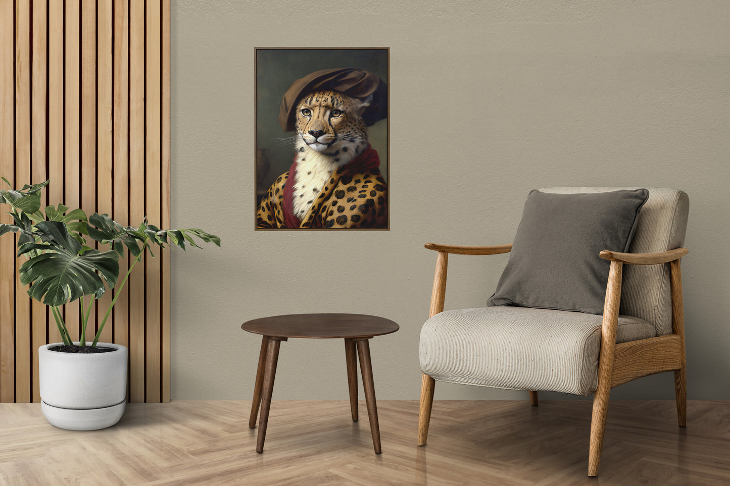 Baroque Style Cheetah Portrait Poster | Animal Wall Decor | Feline Art Print for Framing