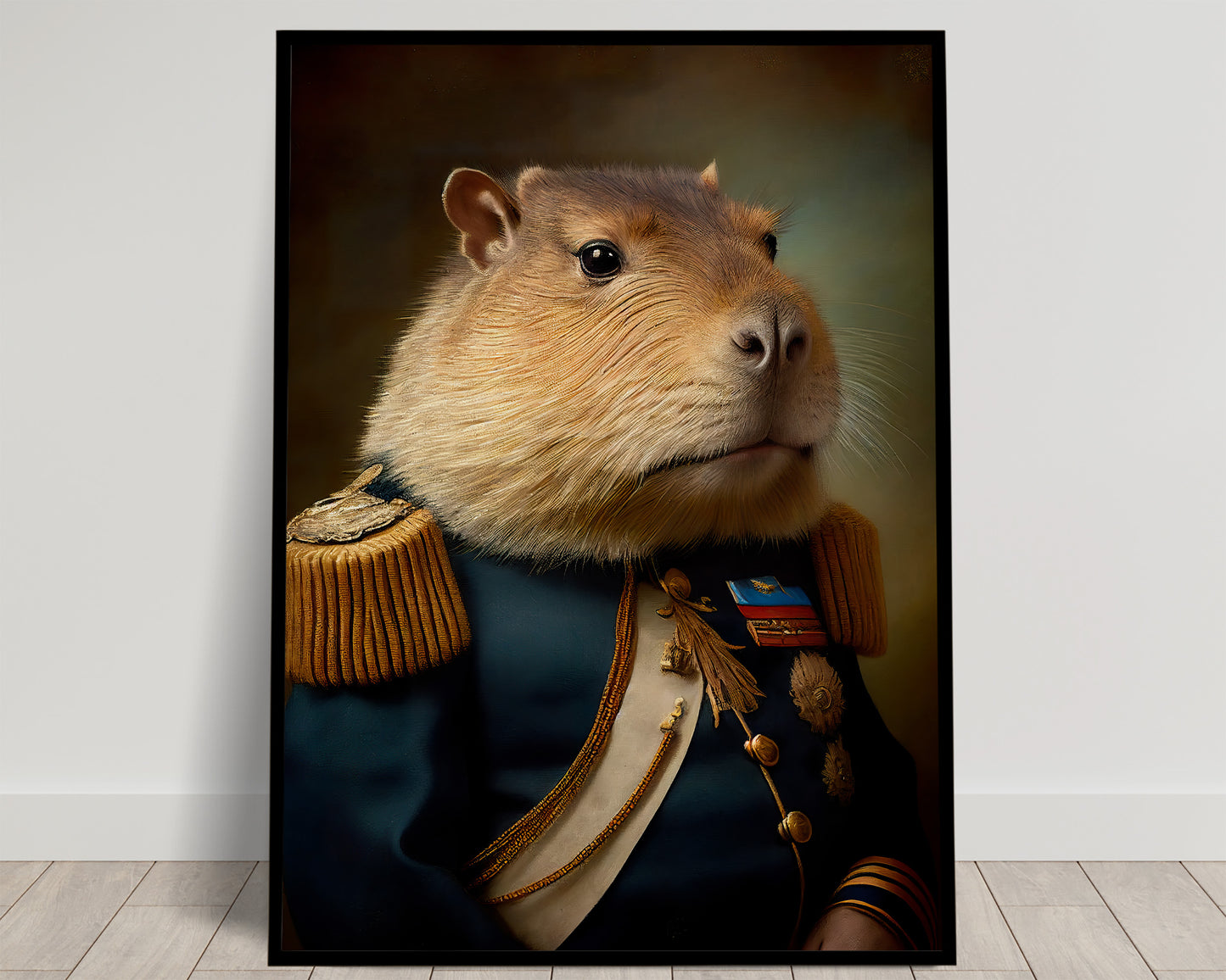 Capybara Poster in Military Uniform | Animal Wall Art | Unique Home Decor | Capybara Wall Decoration