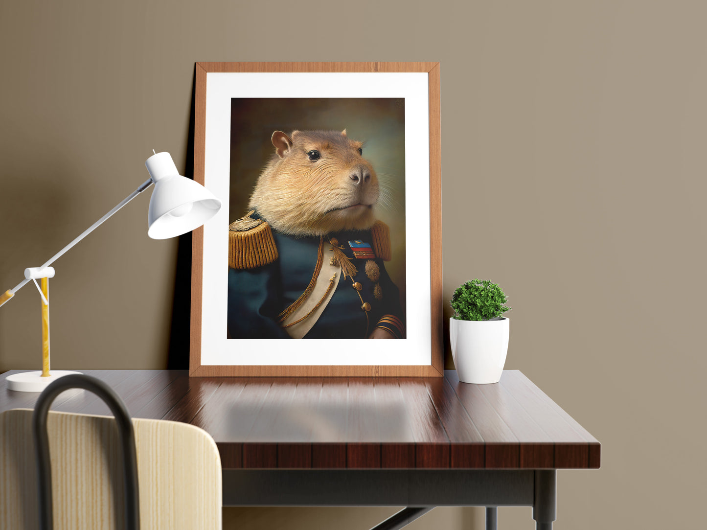 Capybara Poster in Military Uniform | Animal Wall Art | Unique Home Decor | Capybara Wall Decoration