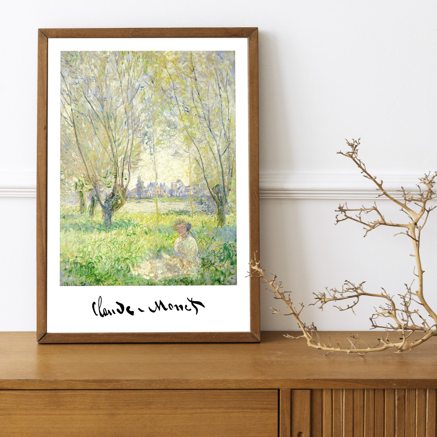 Claude Monet's Masterpiece Poster: Woman Seated Under the Willows, 1880 - Impressionism Art Reproduction for Wall Decor