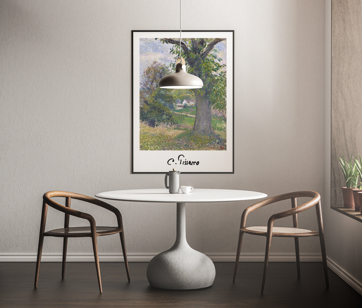 Affiche de Camille Pissarro : Marronniers à Osny, Poster Impressionnisme, Décoration Murale Reproduction
