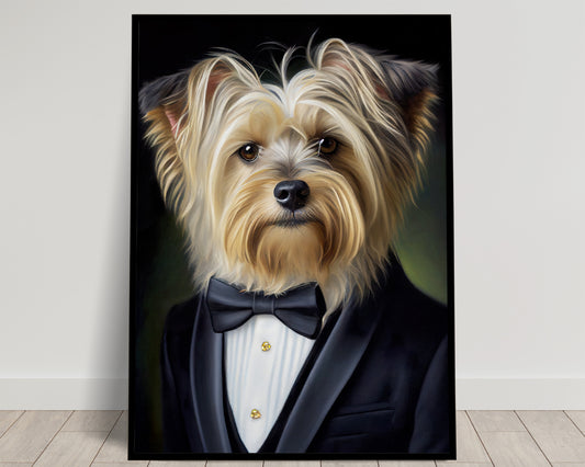 Yorkshire Terrier Tuxedo Poster - Dog Portrait Wall Art, Animal Decoration for Home, Yorkshire Wall Poster