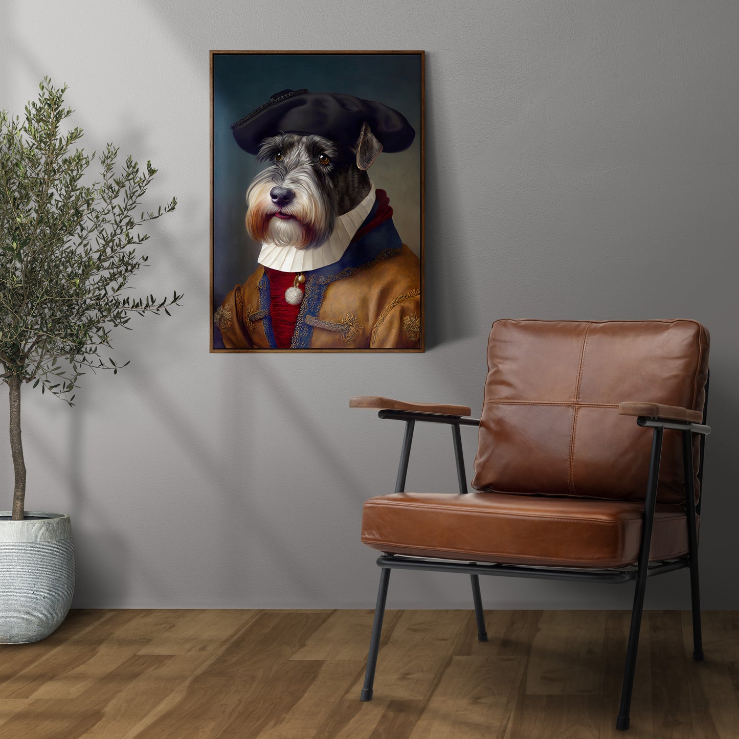 Baroque Noble Schnauzer Poster - Animal Wall Art Decoration - Dog Wall Poster for Home Decor