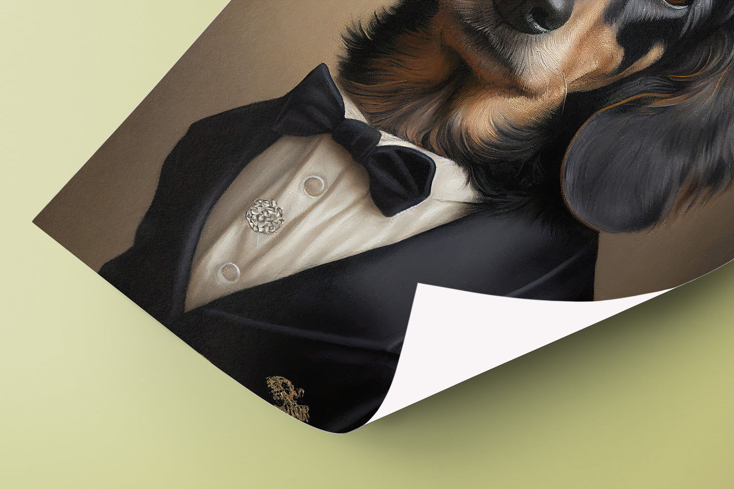Elegant Dachshund Tuxedo Poster - Chic & Humorous Wall Art for Dog Lovers