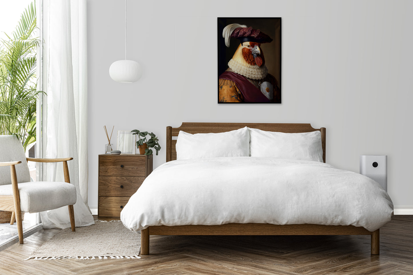 Poster Poulet Noble Baroque - Décoration Murale Animaux | Art de Mur Poulet
