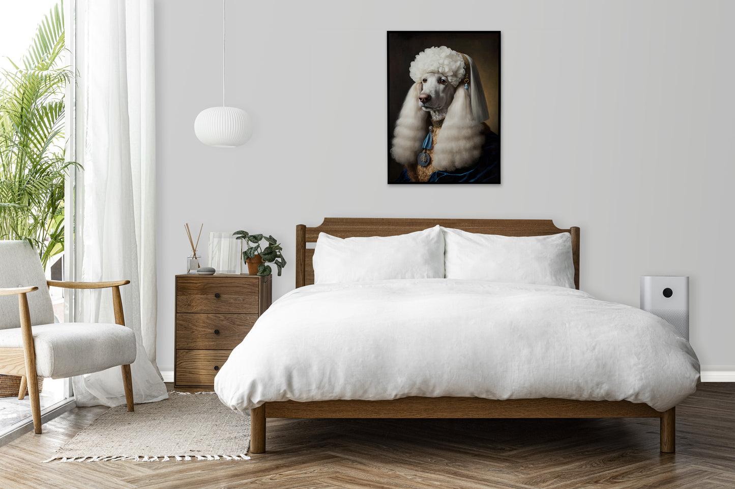 Noble Baroque Poodle Poster | Dog Wall Art | Animal Decor Print | Framed Pet Portrait