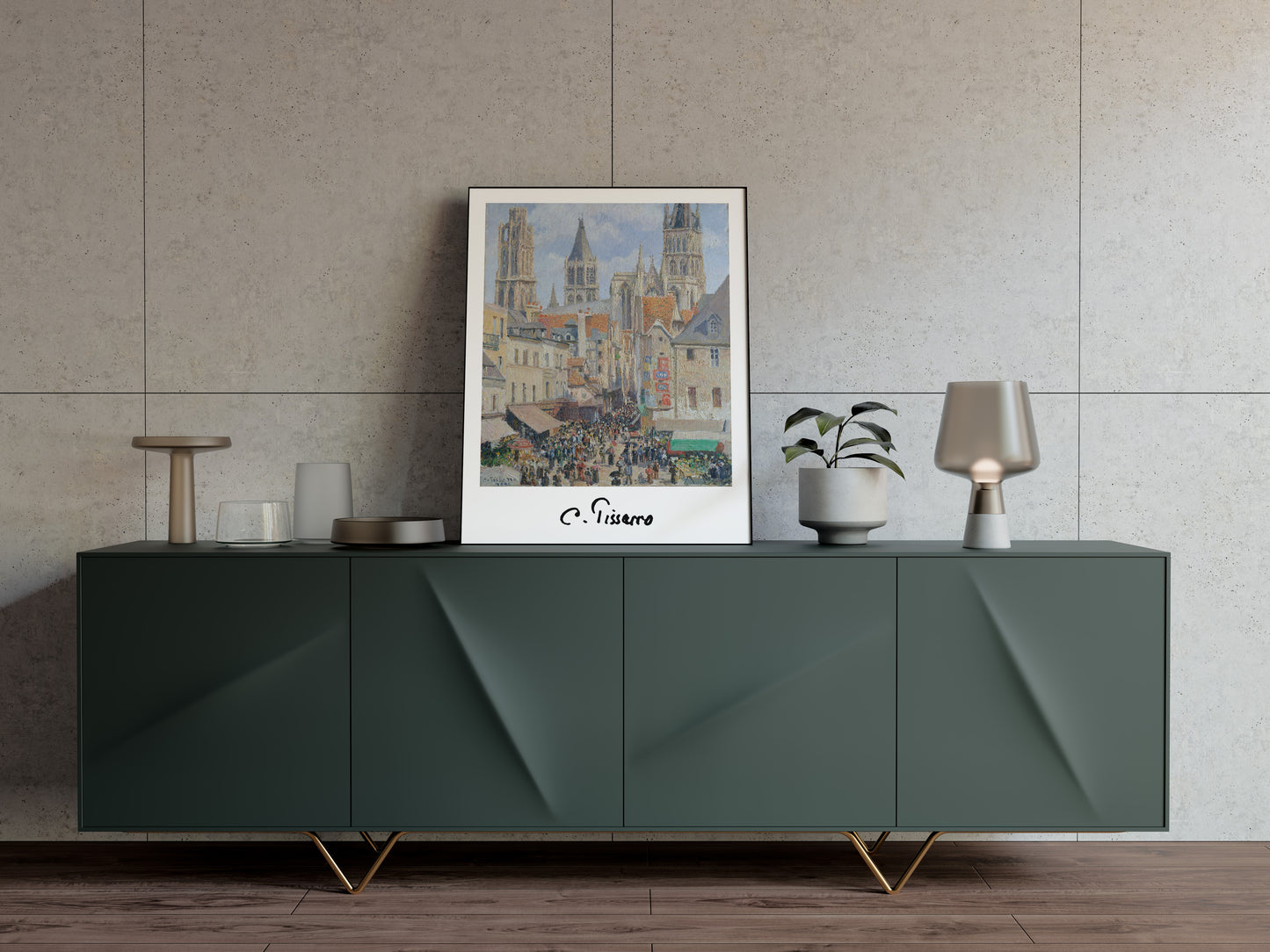 Camille Pissarro Poster, Rue de l'Epicerie, Rouen, Impressionist Wall Art, Classic Masterpiece Reproduction