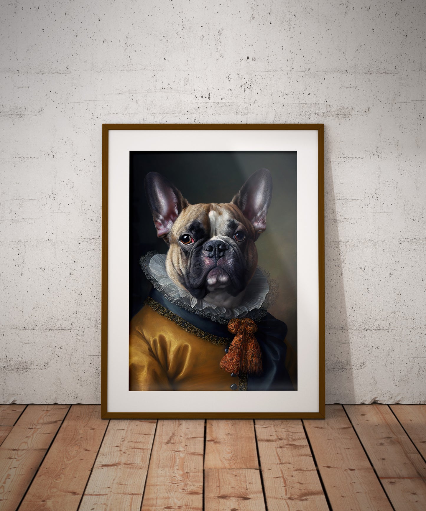 "Baroque Style Noble French Bulldog Poster - Elegant Dog Wall Art Decoration – Frameable Animal Print"