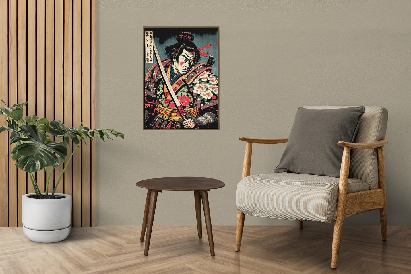 Japanese Samurai Poster - Ukiyo-e Art Style Illustration, Traditional Wall Décor, Frameable Wall Art