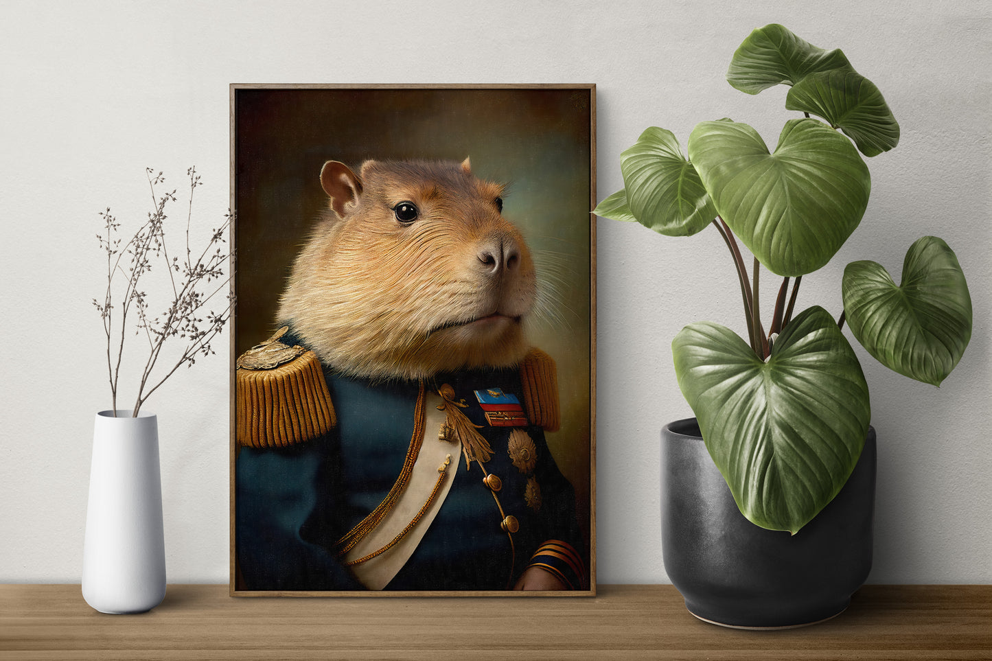 Capybara Poster in Military Uniform | Animal Wall Art | Unique Home Decor | Capybara Wall Decoration