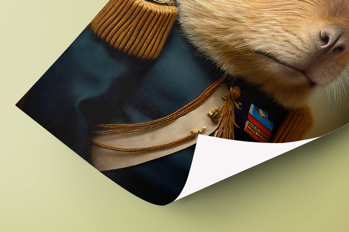 Capybara Poster in Military Uniform | Animal Wall Art | Unique Home Decor | Capybara Wall Decoration