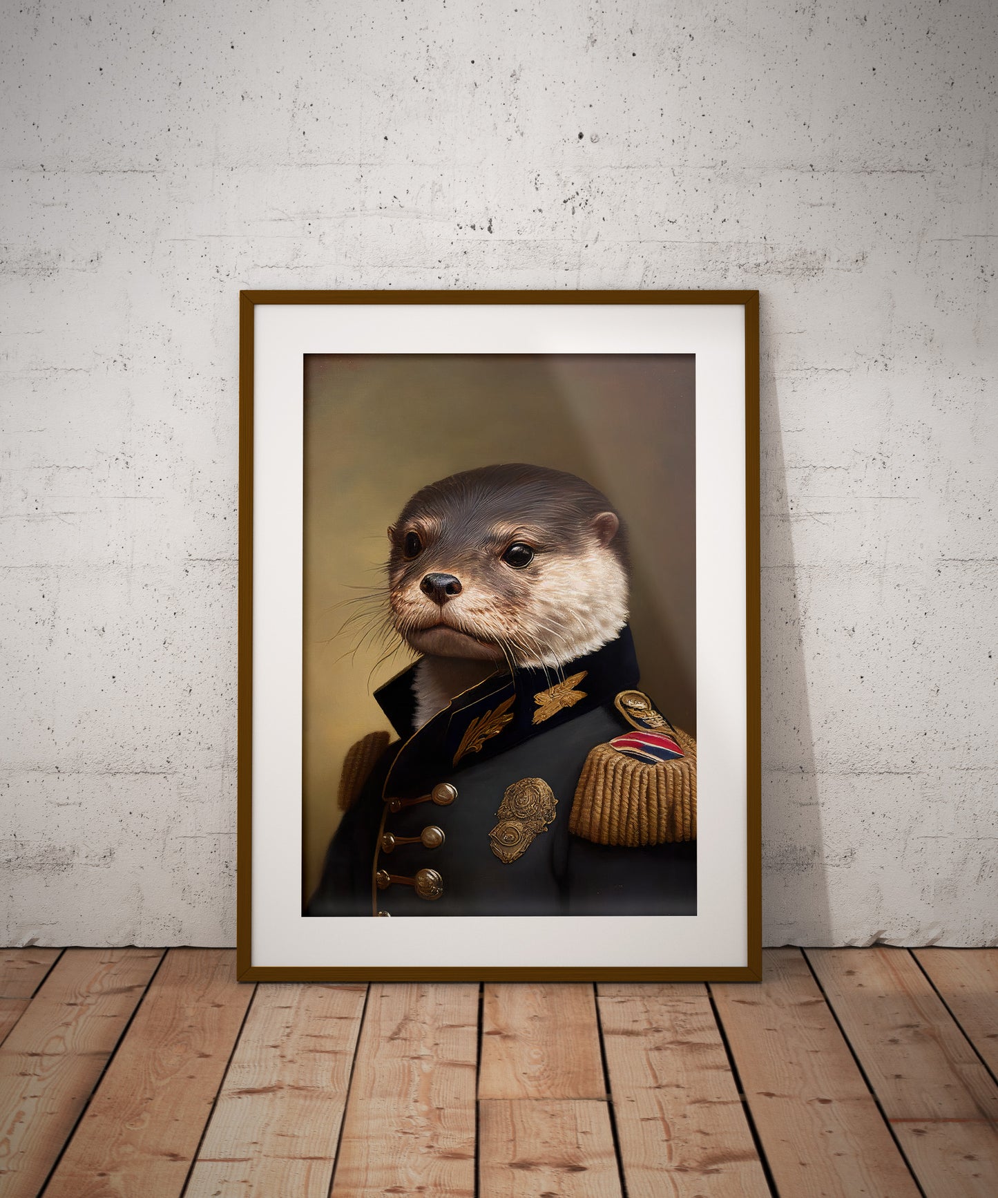 Otter Poster in Military Uniform - Unique Animal Wall Art, Otter Wall Print, Home Décor 