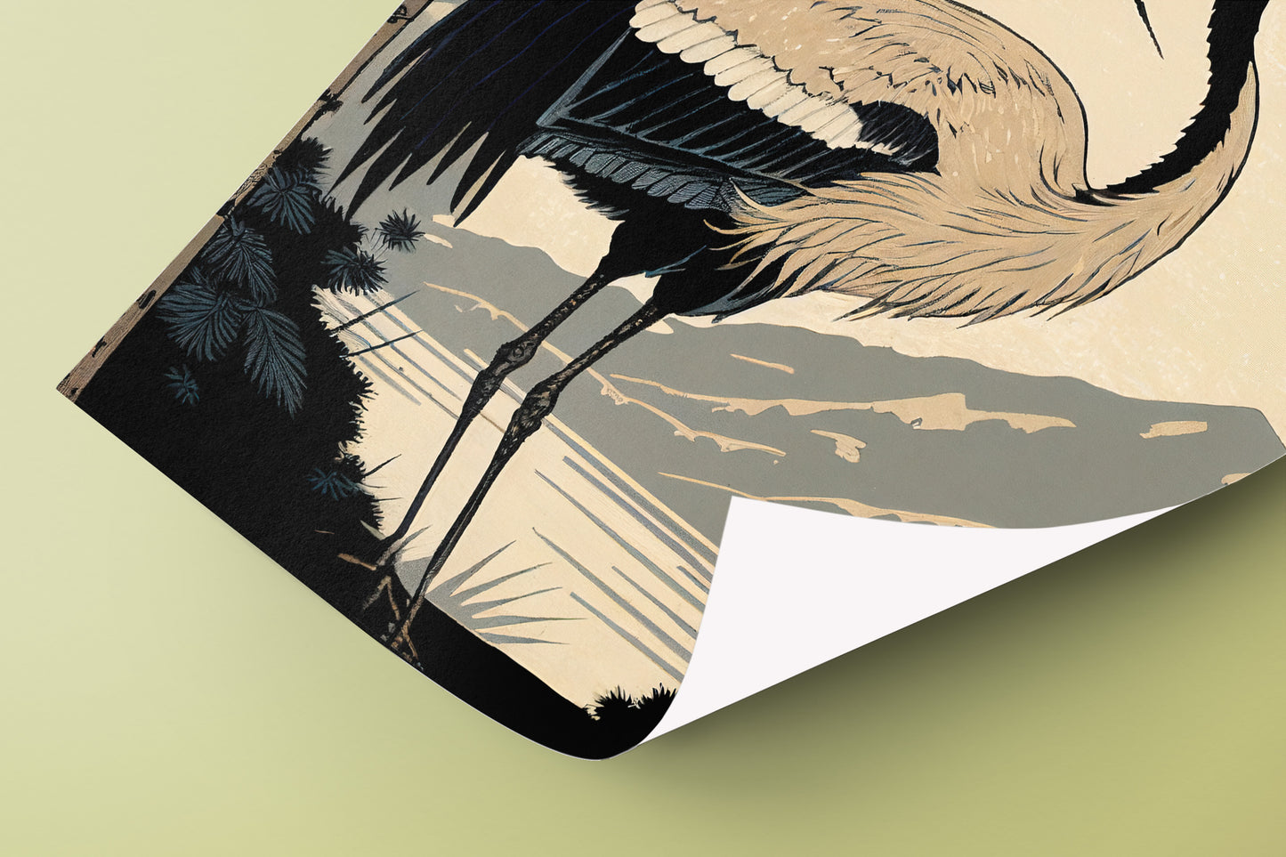 Japanese Crane Poster - Elegant Bird Wall Art, Japanese Style Illustration, Frameable Wall Decor