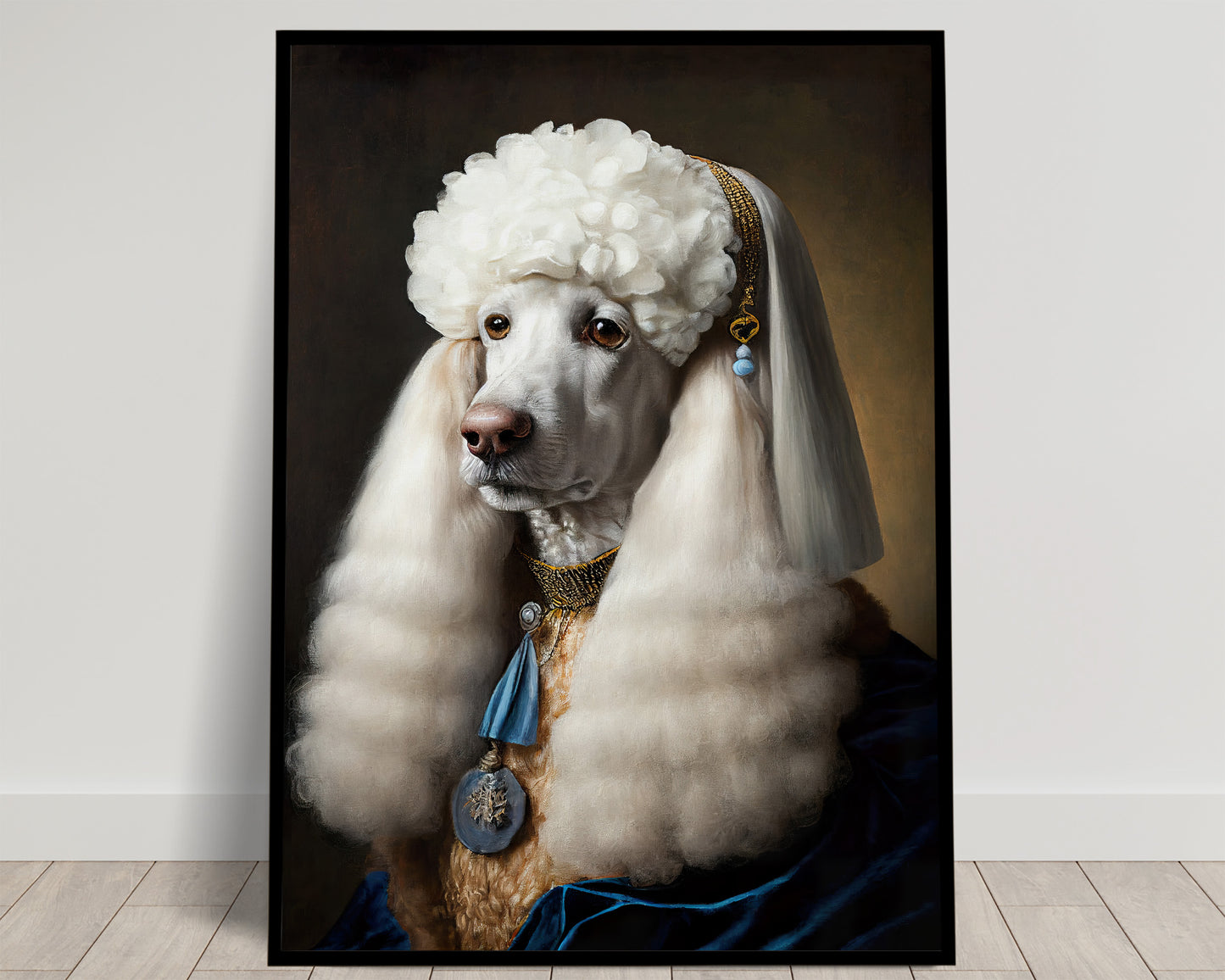 Noble Baroque Poodle Poster | Dog Wall Art | Animal Decor Print | Framed Pet Portrait