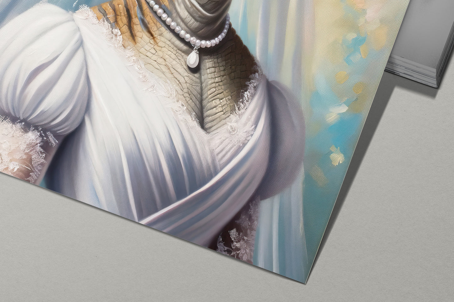 Unique Velociraptor Bride Poster - Dinosaur Wedding Dress Wall Art - Funny Animal Decor Gift