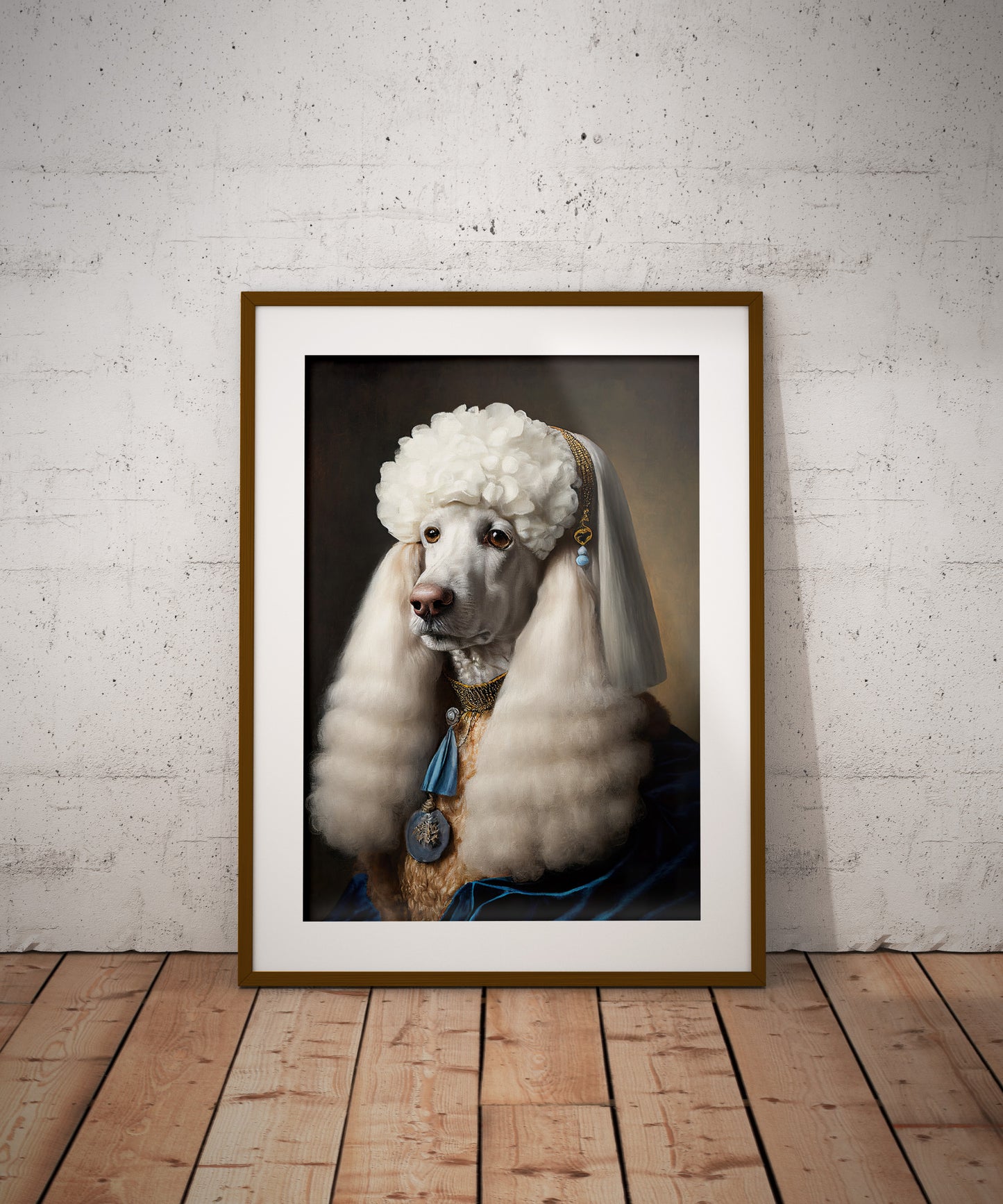 Noble Baroque Poodle Poster | Dog Wall Art | Animal Decor Print | Framed Pet Portrait