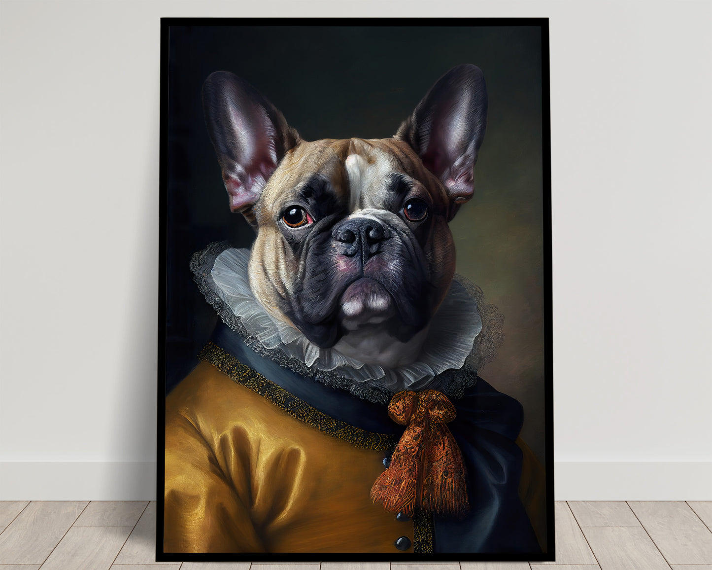 "Baroque Style Noble French Bulldog Poster - Elegant Dog Wall Art Decoration – Frameable Animal Print"