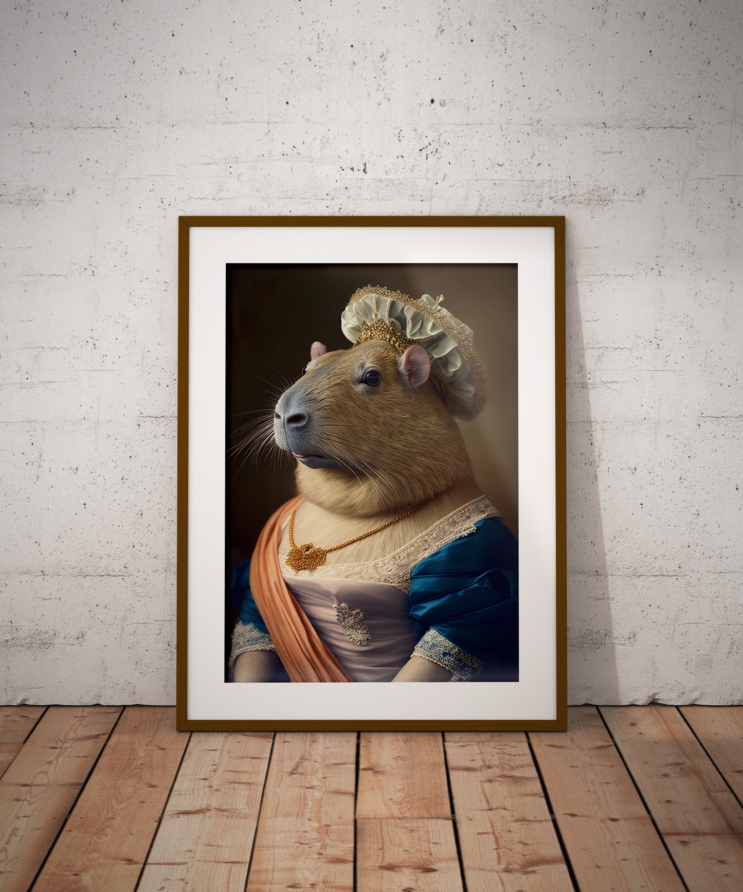 "Humorous Baroque Poster: Capybara in Marie Antoinette Costume - Wall Art for Home Decor"