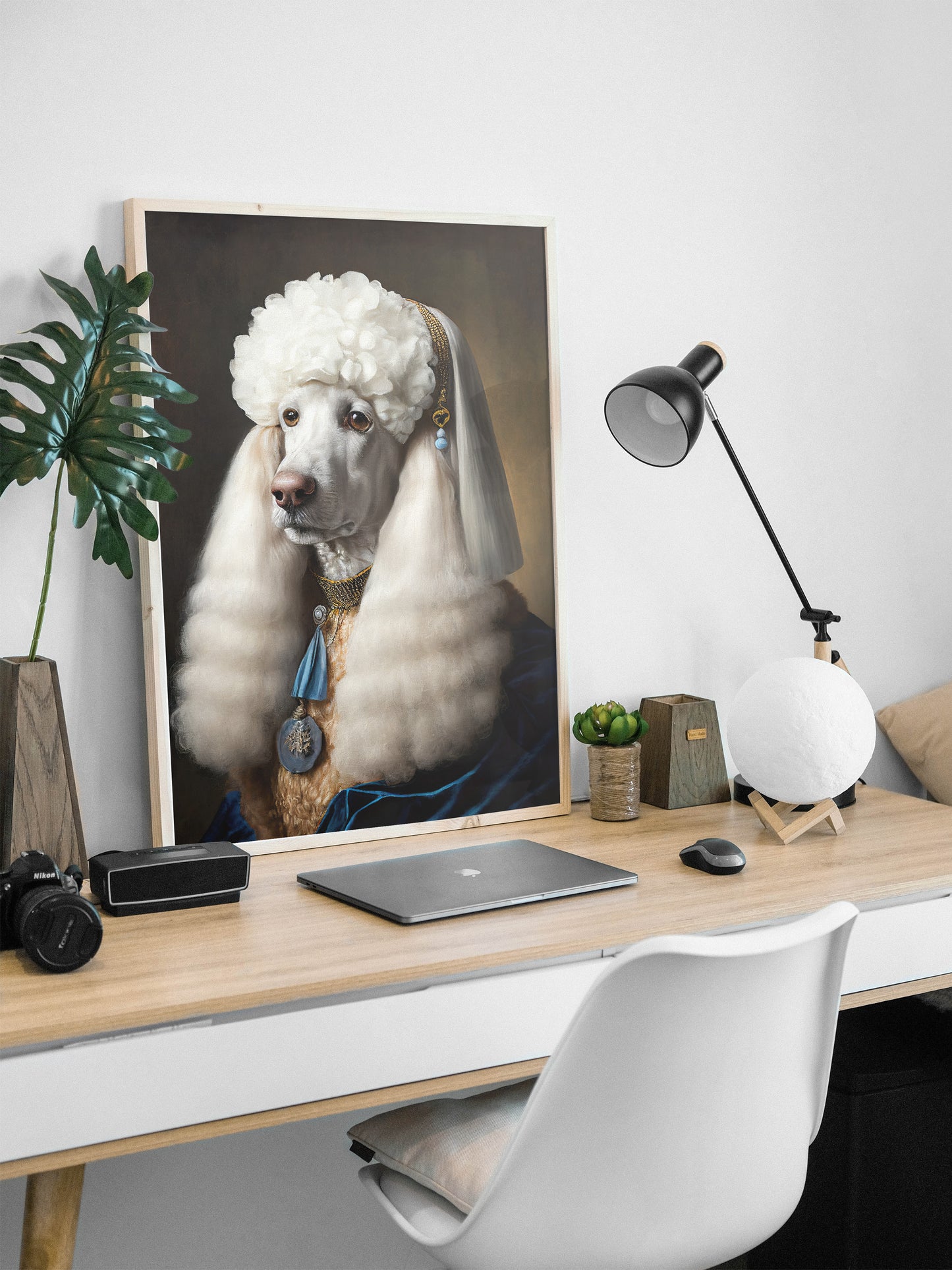 Noble Baroque Poodle Poster | Dog Wall Art | Animal Decor Print | Framed Pet Portrait