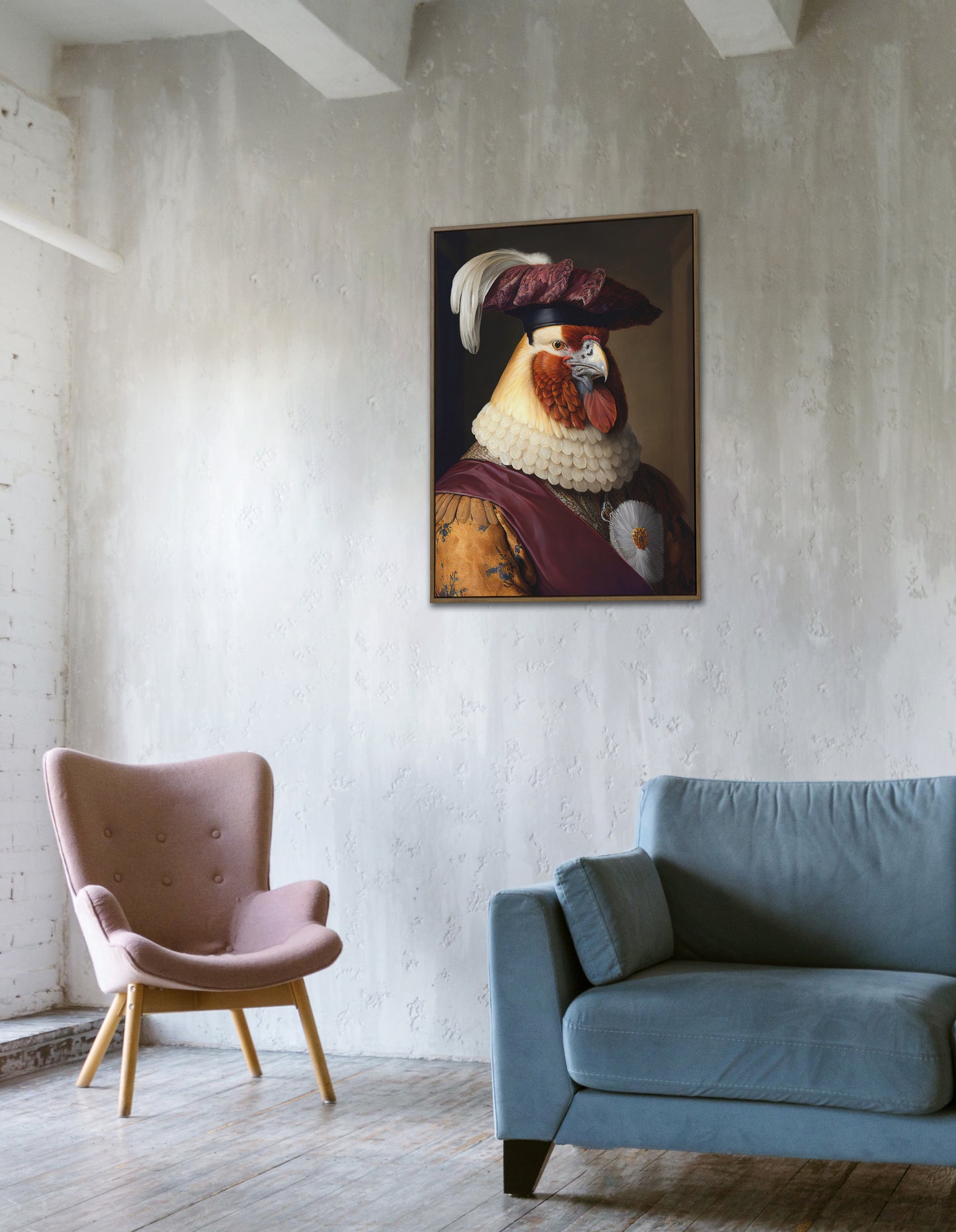 Poster Poulet Noble Baroque - Décoration Murale Animaux | Art de Mur Poulet